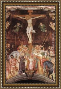Crucifixion Framed Paintings - Crucifixion [detail] by Andrea Bonaiuti da Firenze